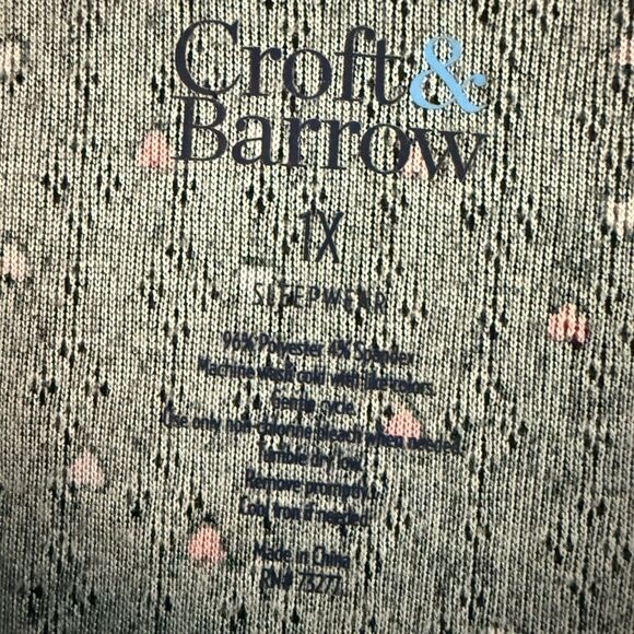 Croft & Barrow Black Hearts Pajama Set Plus Size 1X - Picture 4 of 4